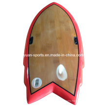 Hand Board Surf Board with Polished Wood Veneer Surface